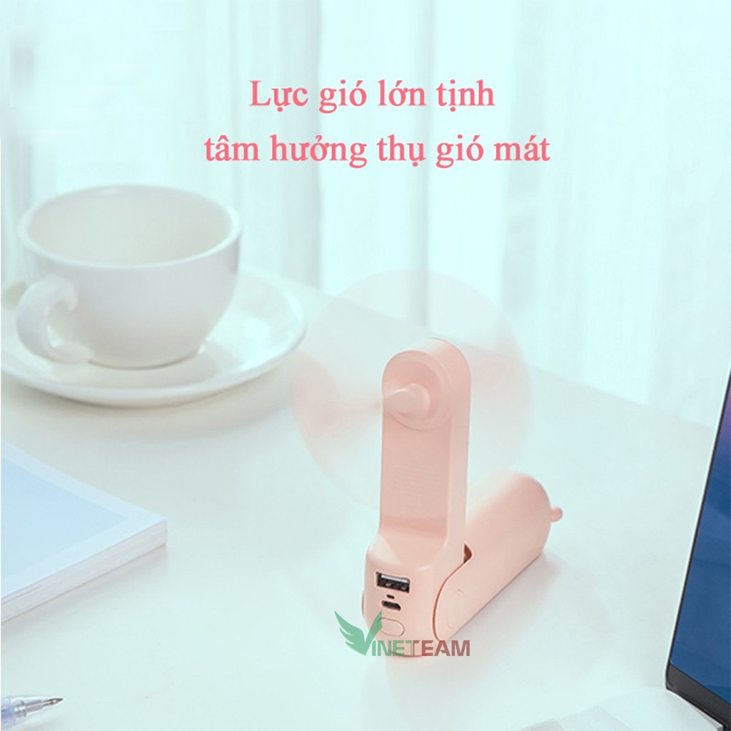 Quạt mini Quạt Cầm Tay Đa Năng 3 Trong 1 Quạt Kiêm Đèn Pin và Sạc Dự Phòng Có Thể Gấp Gọn Pin Cực Trâu 2000mAh -dc4036 | BigBuy360 - bigbuy360.vn