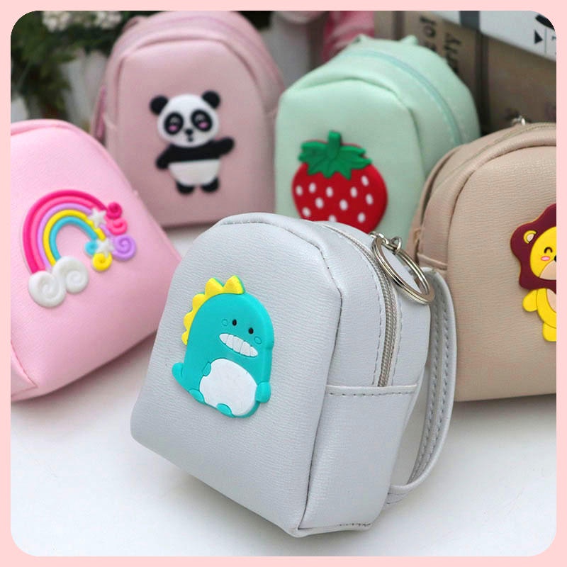 Ví / Túi Đựng Tai Nghe / Chìa Khóa / Tiền Xu Mini Họa Tiết Hoạt Hình Dễ Thương Thích Hợp Làm Quà Tặng Cho Bé Gái / Bé Gái