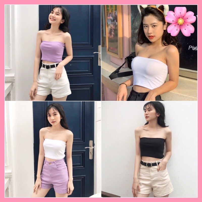 🎀 Áo Quây Ngực Thun Tăm 🎀 Croptop Quây Ngực 2 Màu Đen | Trắng 🎀