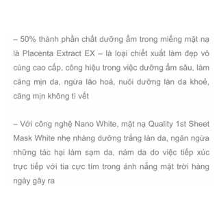 MẶT NẠ Quality 1ST All In One Sheet Mask