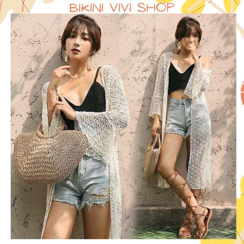 Áo Choàng Đi Biển, Khoác Ren Dài Quảng Châu Vivi Shop