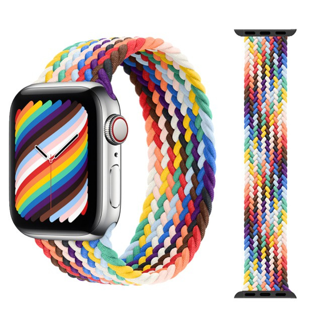 Dây Đeo Đồng Hồ Apple Watch 44mm 40mm 38mm 42mm Co Giãn Bằng Vải Nylon Bện Cho Iwatch Series 6 Se 5 4 3