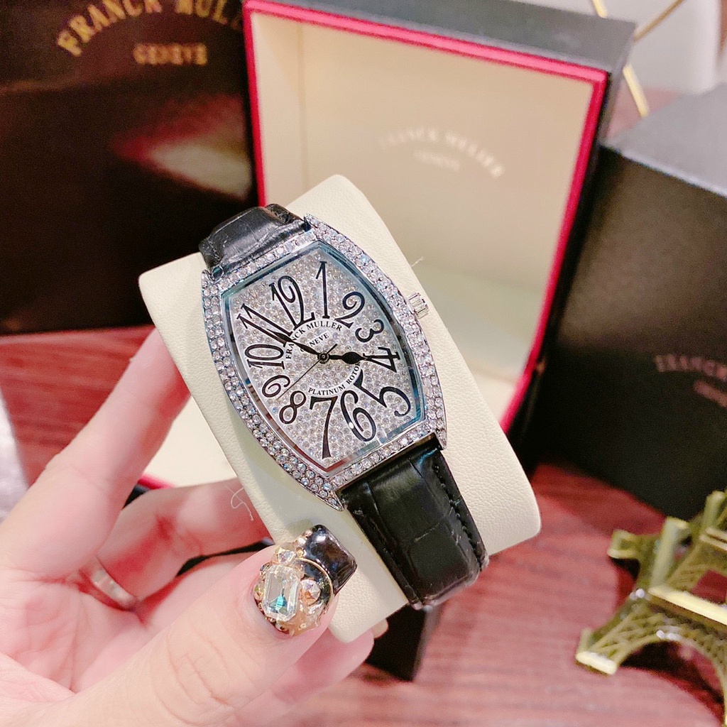 đồng hồ thời trang nữ đeo tay Franck muller full đá dây da cao cấp dễ thương chống nước chống xước khi sử dụng