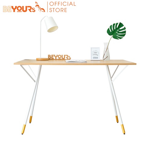 Bàn Làm Việc Gỗ Chân Sắt BEYOURs Simple Table Chắc Chắn Thông Minh - Dễ Dàng Lắp Ráp - Nội Thất Phòng Làm Việc