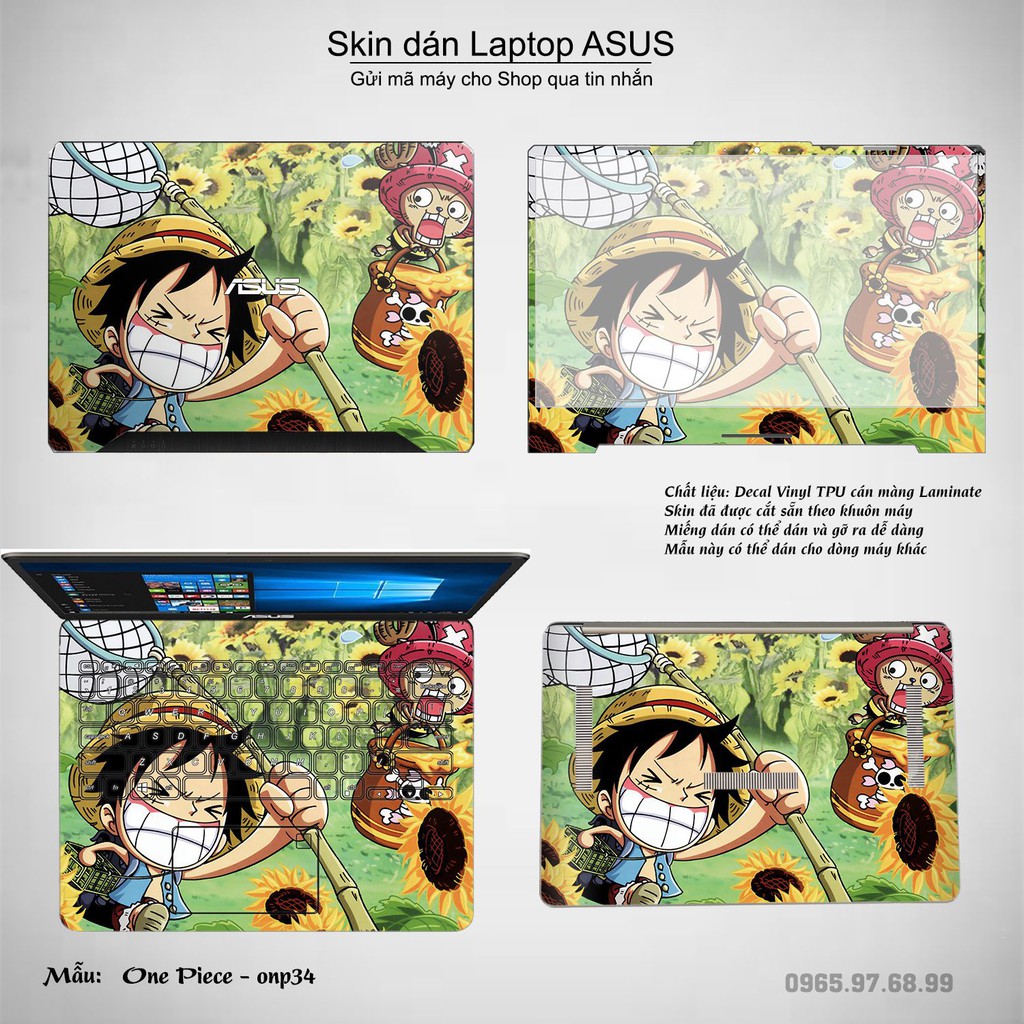 Skin dán Laptop Asus in hình One Piece nhiều mẫu 23 (inbox mã máy cho Shop)