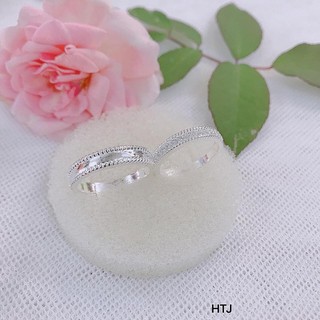 Nhẫn đôi bạc nam nữ đính đá trắng - Nhẫn cặp Bạc Bibi (1 đôi gồm 2 chiếc như ảnh)