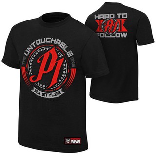 Áo phông wwe aj styles "untouchable p1" đen đỏ