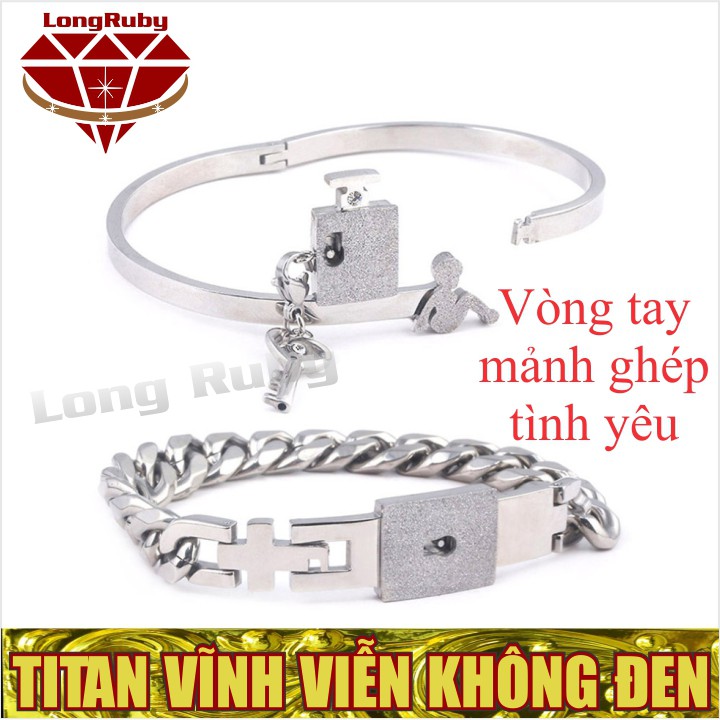 BỘ VÒNG TAY Ổ KHÓA CHÌA KHÓA TITAN CAO CẤP | LẮC TAY CẶP ĐÔI TÌNH YÊU VĨNH CỬU