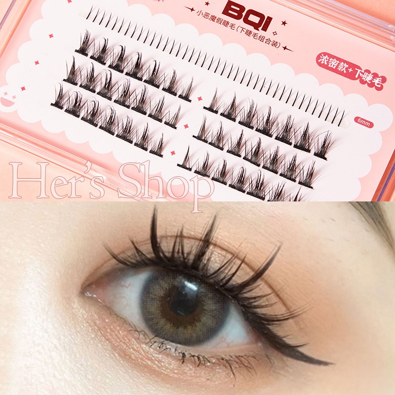 Mi Giả Chùm Tự Nối Trên Và Dưới Tặng Keo Dán Mi Siêu Đẹp - Lông Mi Sợi Tự Nhiên Dễ Nối Tại Nhà EYELASH