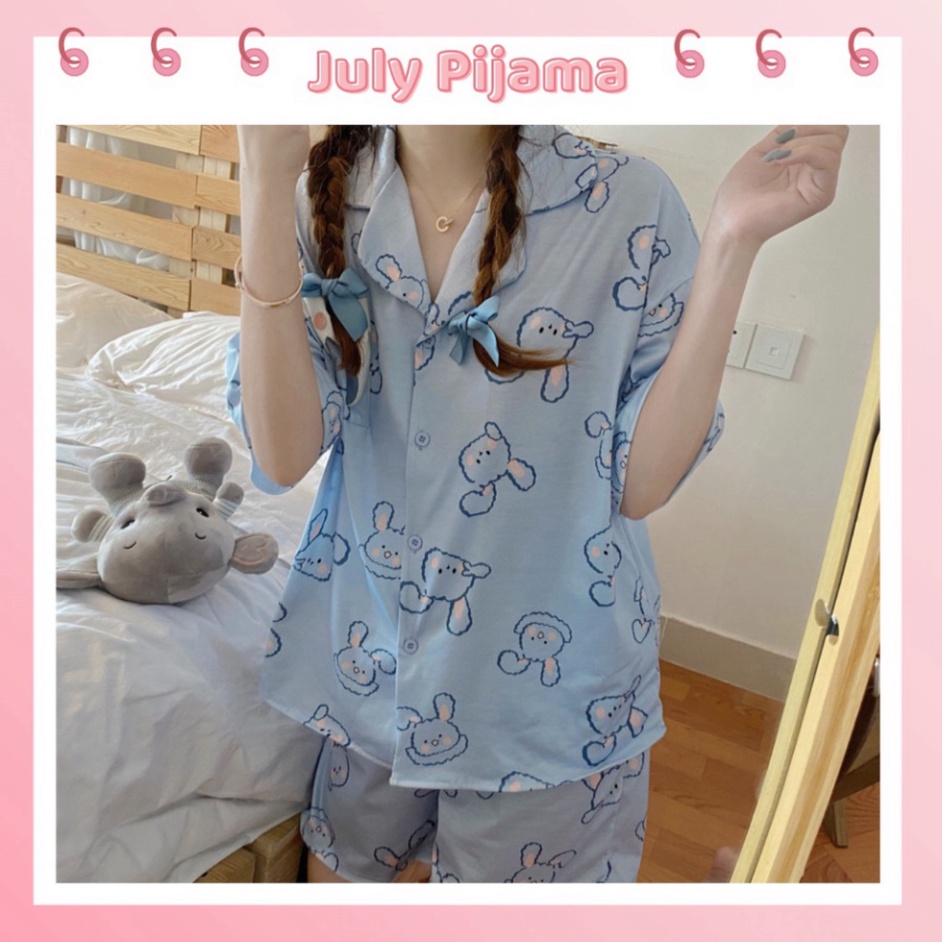 Bộ mặc nhà đồ ngủ pijama nữ cộc tay mùa hè chất mát dễ thương đẹp