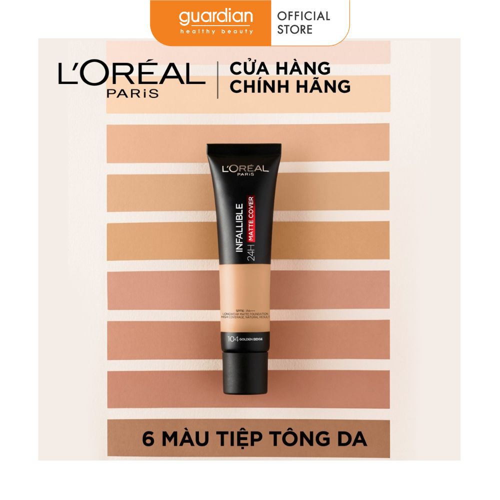 Kem nền 24H kiềm dầu lâu trôi LOreal Paris Infallible 24H Matte Cover 35ml - Tông 103 Natural Buff