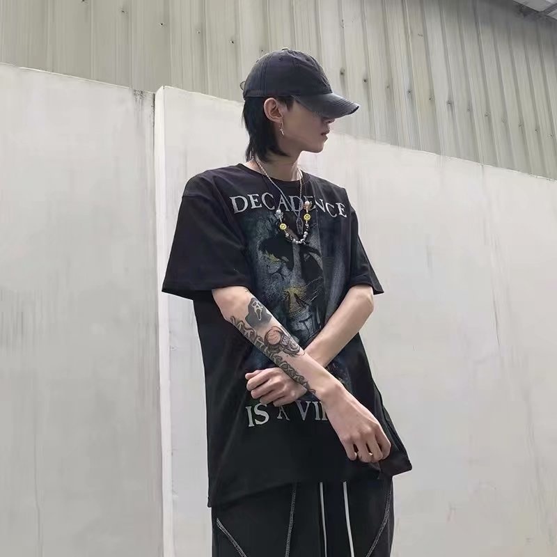 【M-5XL】áo phông đen nam  bigsize áo thun cotton thời trang cổ tròn form rộng in đen simple unisex áo thun mỹ