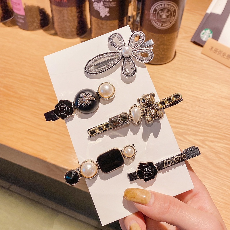 Kẹp Tóc Đính Đá Ngọc Trai Phong Cách Hàn Quốc Cho Nữ