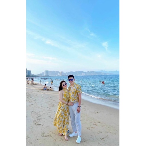 🌼 Set áo váy đôi in hoa đi biển đẹp 🌼