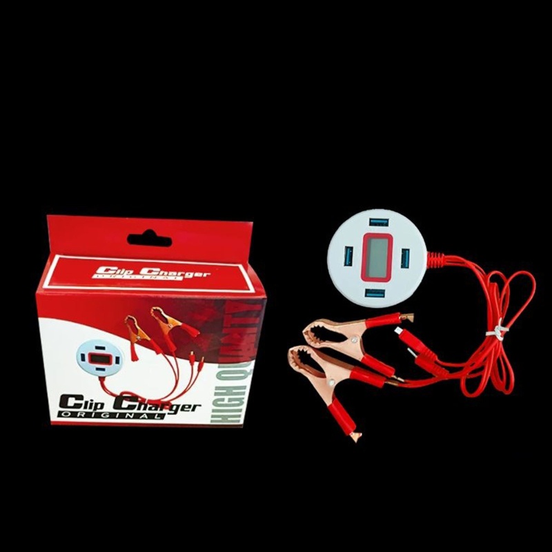 Bộ Chuyển Đổi Nguồn DC Với Kẹp Pin 12V USB Cho Điện Thoại/Máy Tính Bảng