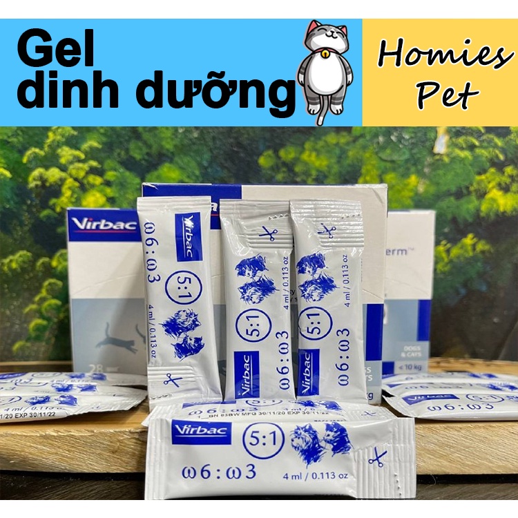 Gói Gel Dinh Dưỡng Virbac Megaderm 4ml Giúp Mượt Lông, Da Và Giảm Ngứa Chó Mèo - Homiespet