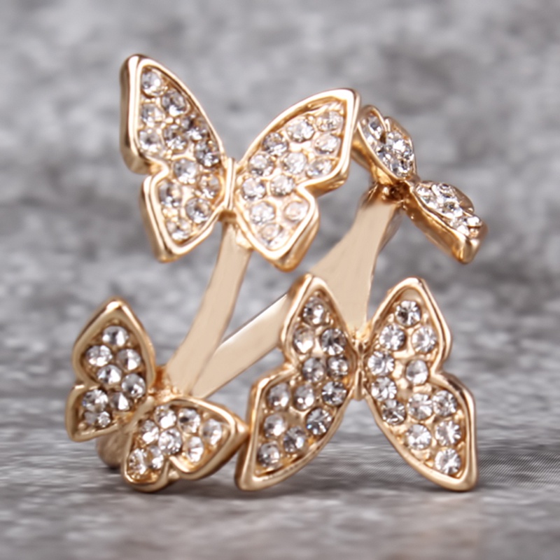 Nhẫn dạng mở gắn hình bướm chỉnh được thời trang cho nữ