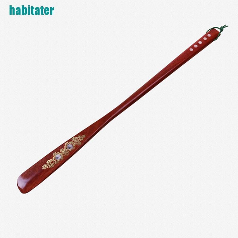 [habitater] Dụng Cụ Hỗ Trợ Mang Giày Chuyên Nghiệp Cán Dài Bằng Gỗ Dài 55cm Chất Lượng Cao