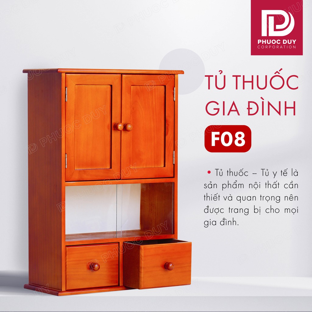 Tủ thuốc - Tủ y tế gia đình gỗ tự nhiên F08