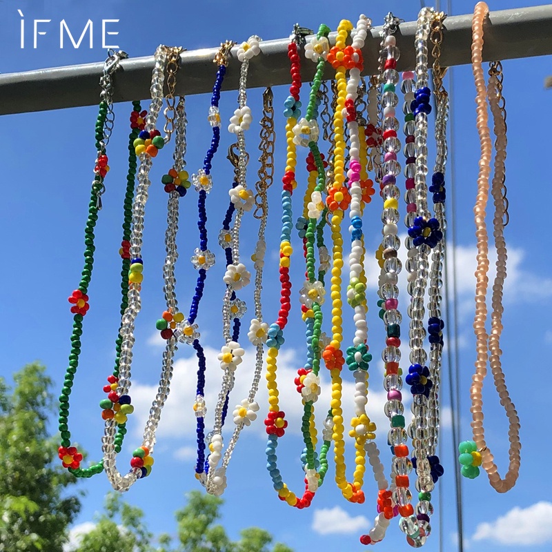 IF ME Vòng cổ chuỗi hạt nhiều màu chống thấm nước thời trang Hàn Quốc đơn giản dễ thương cho nữ