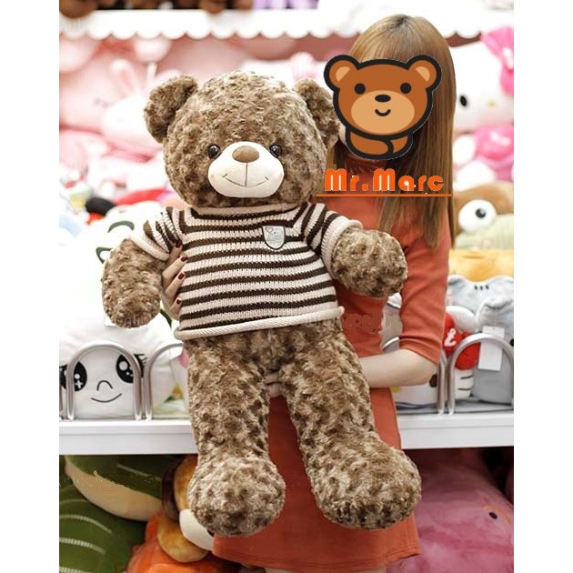 Gấu Teddy khổ vải 1m lông xoắn nhiều màu có kèm quà tặng