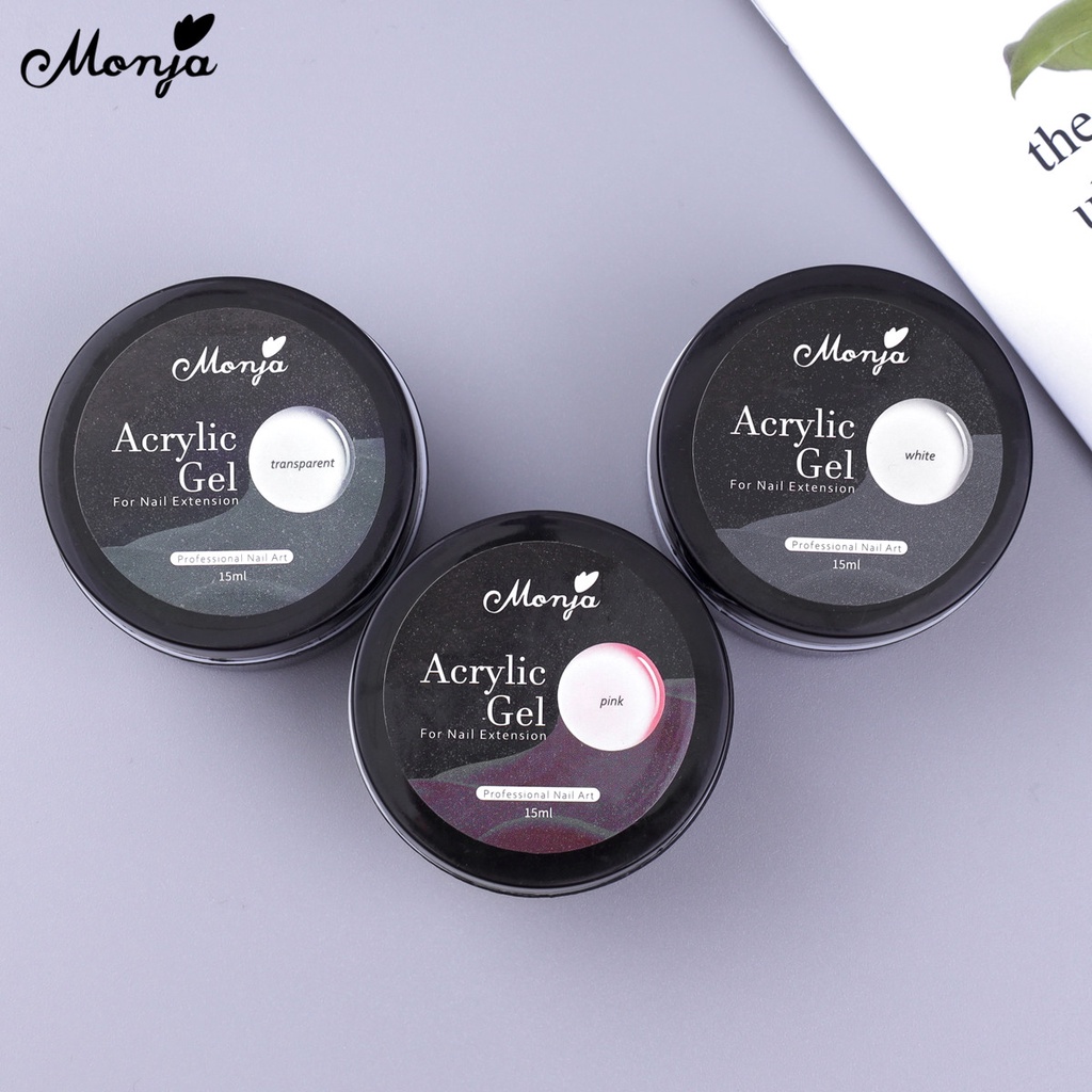 Gel đắp nối dài móng tay MONJA nhanh chóng nhiều màu sắc tùy chọn 15ml