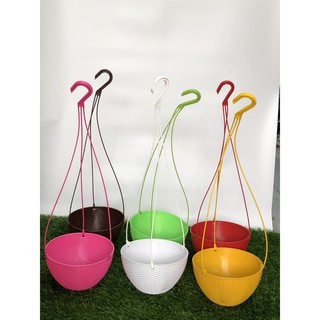 Chậu nhựa mây tròn treo