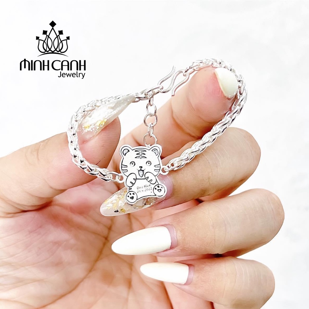 Lắc Bạc Hổ Cute Dây Tròn Minh Canh Jewelry