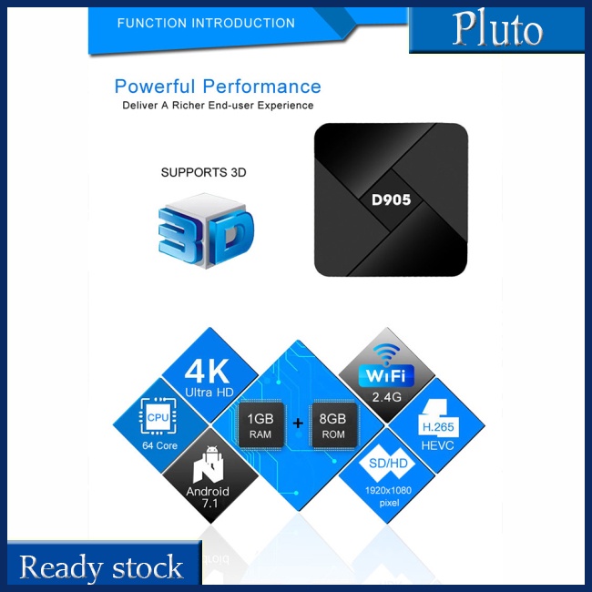 Hộp Trò Chơi Điện Tử Thông Minh D905 4k Amlgic S905 Kết Nối Wifi Tương Thích Với Android Tv Box