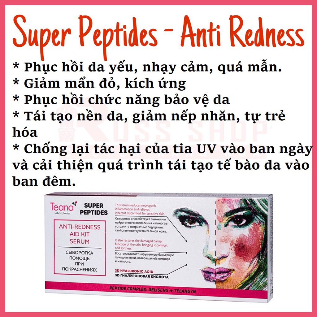 Serum Teana Super Peptides Các Loại Asap - No Problem - Anti Redness - Crystal Skin