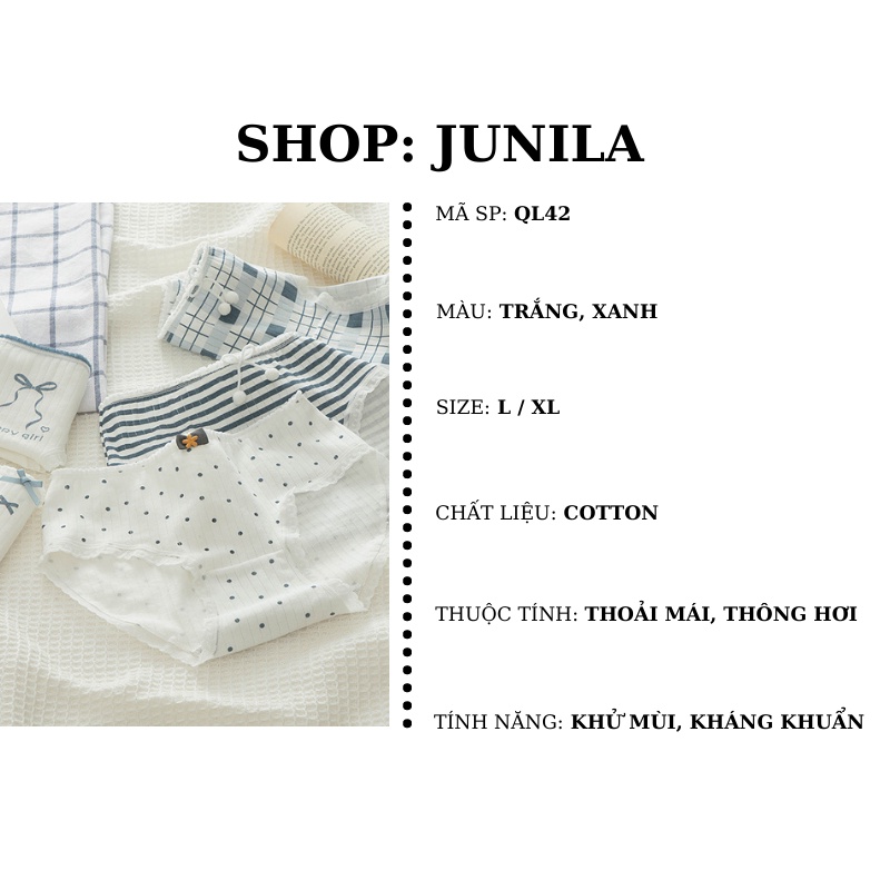 Quần lót nữ đẹp gân tăm dễ thương cotton kháng khuẩn QL42 | BigBuy360 - bigbuy360.vn