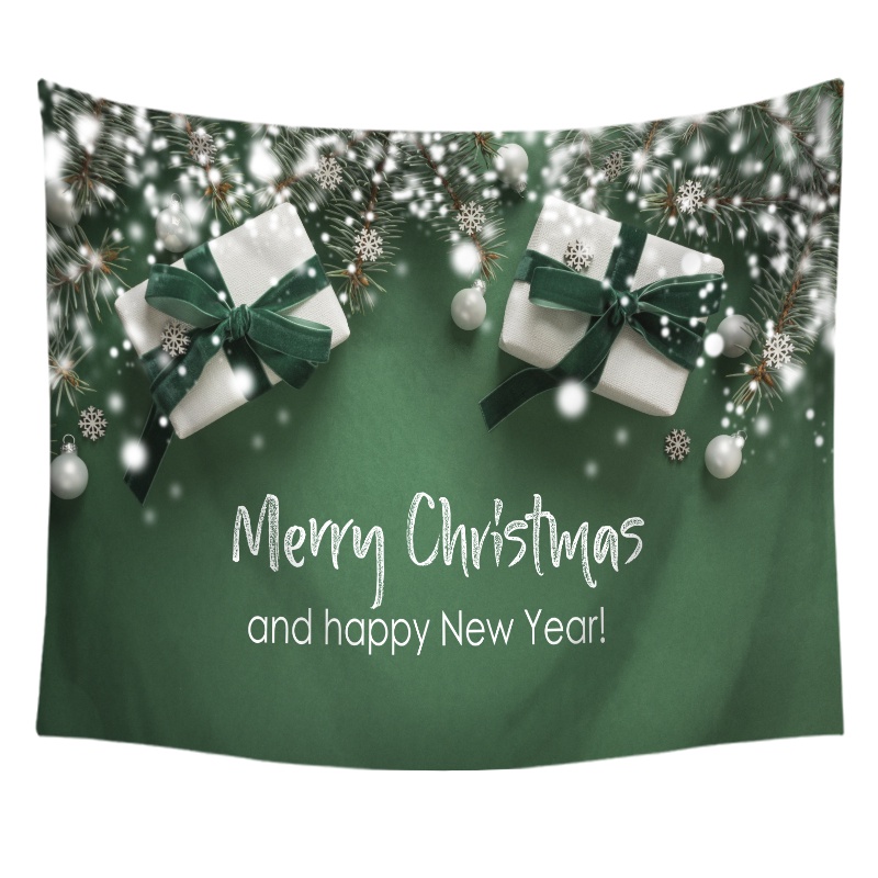 Thảm Treo Tường Bằng Polyester Hình Tuần Lộc / Ông Già Noel / Cây Thông Kèm Kẹp Trang Trí Phòng Ngủ