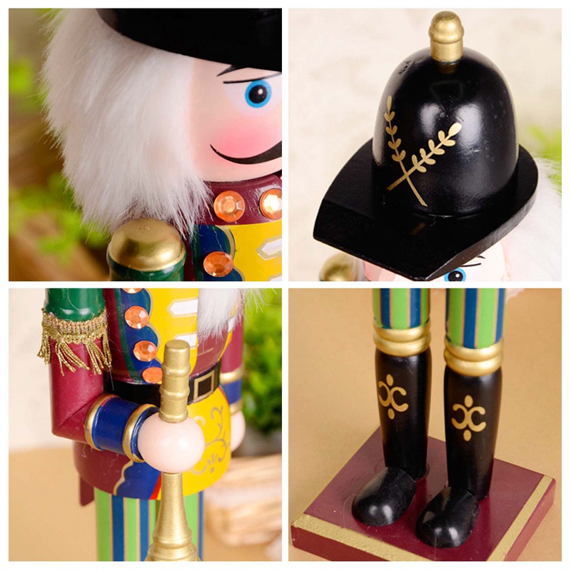 Set 4 Mô Hình Người Lính Gỗ Nutcracker Qmgz6171 30cm Trang Trí Giáng Sinh