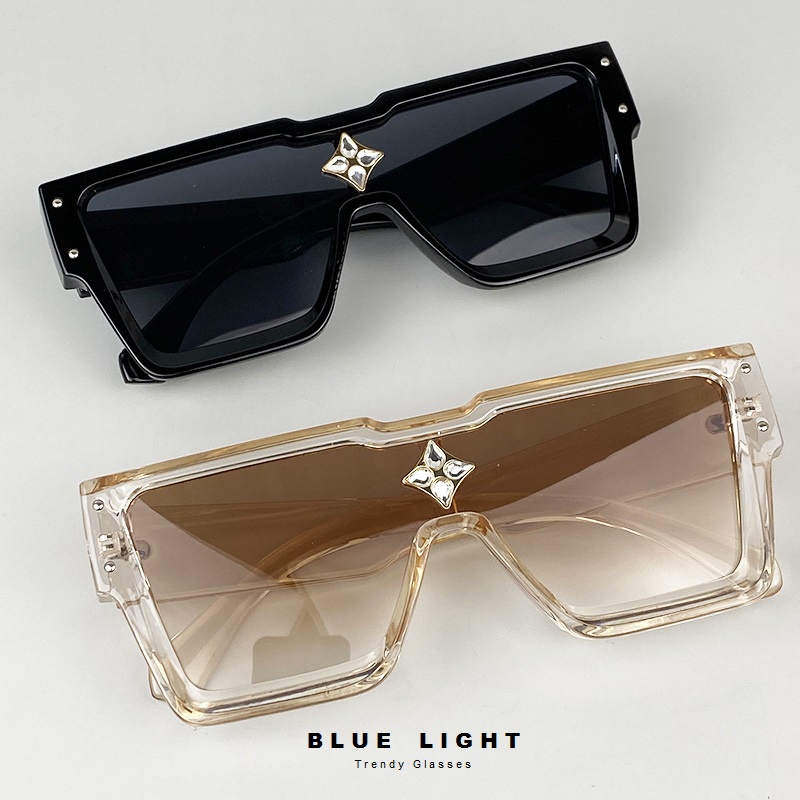 Kính Râm, Kính Mát Nam Nữ Mắt Vuông To Viền To Bản Dày Cá Tính Gọng Đen, Nude Chống Tia UV - BLUE LIGHT