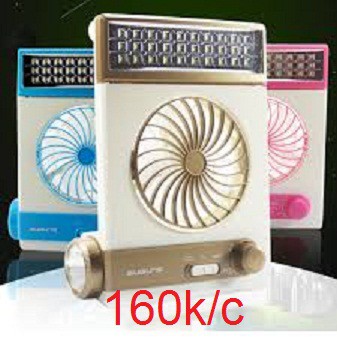 Quạt đèn Sạc Tích Điện Năng Lượng Mặt Trời Có Đèn 4in1