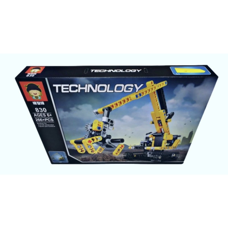 Lắp ráp xếp hình Techno 828 - 829 : XE CẨU HẠNG NẶNG VÀ MÁY XÚC CÔNG TRÌNH