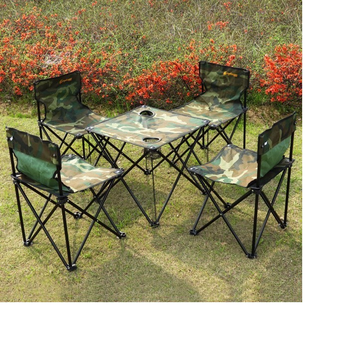 Bộ Bàn Ghế Dã Ngoại, Cao Cấp - Bộ Bàn Ghế Picnic Màu Rằn Ri