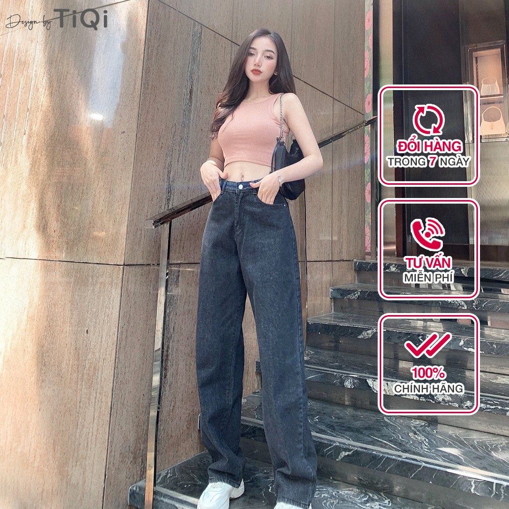 Quần jean ống suông Nữ lưng cao TiQi Jeans B2-1581