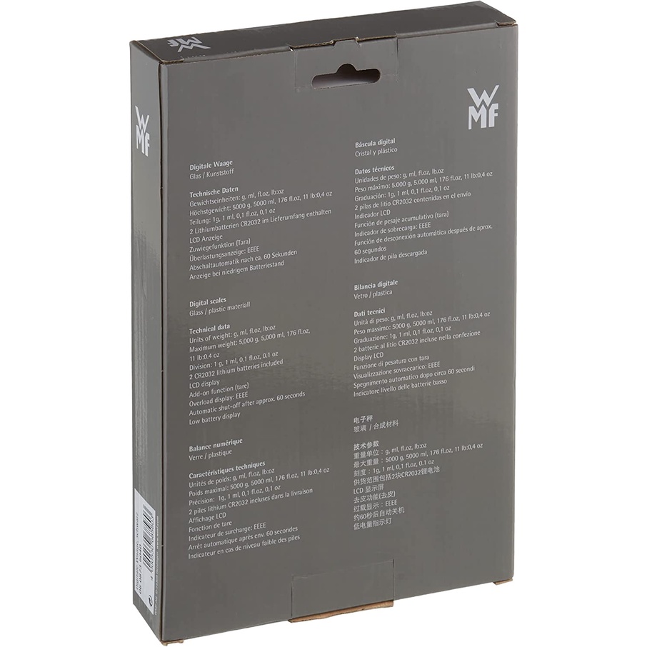 Cân điện tử nhà bếp WMF Slim tara, siêu mỏng nhẹ