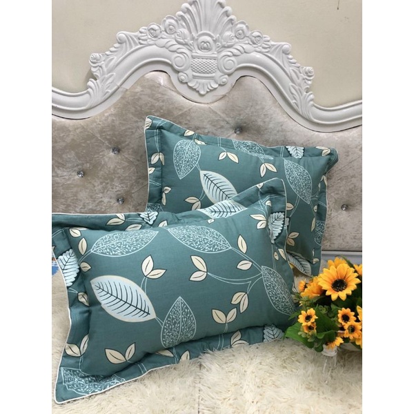 Vỏ gối nằm cotton cao cấp đẹp 45x65 có lót bông dây khóa kéo 1 đôi