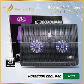 Đế Quạt Tản Nhiệt Laptop N23 2 Fan Quạt Làm Mát Laptop Đế Quạt Hút Gió Máy Tính