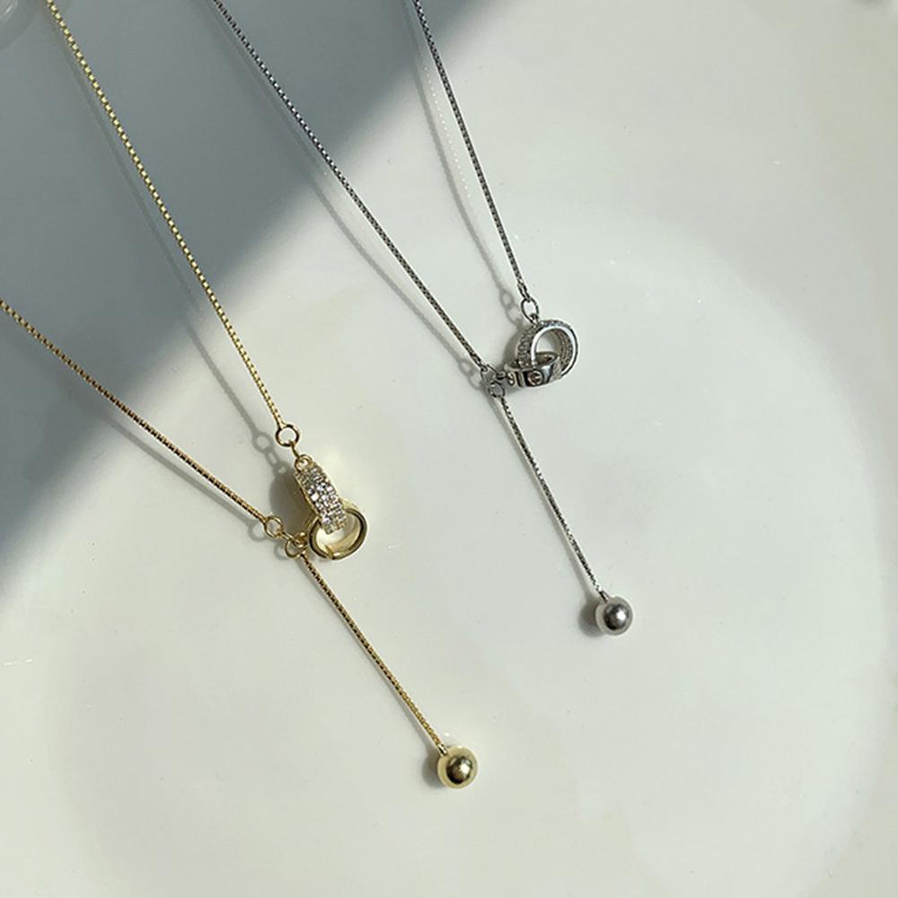 Vòng cổ Hai Lớp Đính Hạt Tròn Thời Trang Hàn Quốc