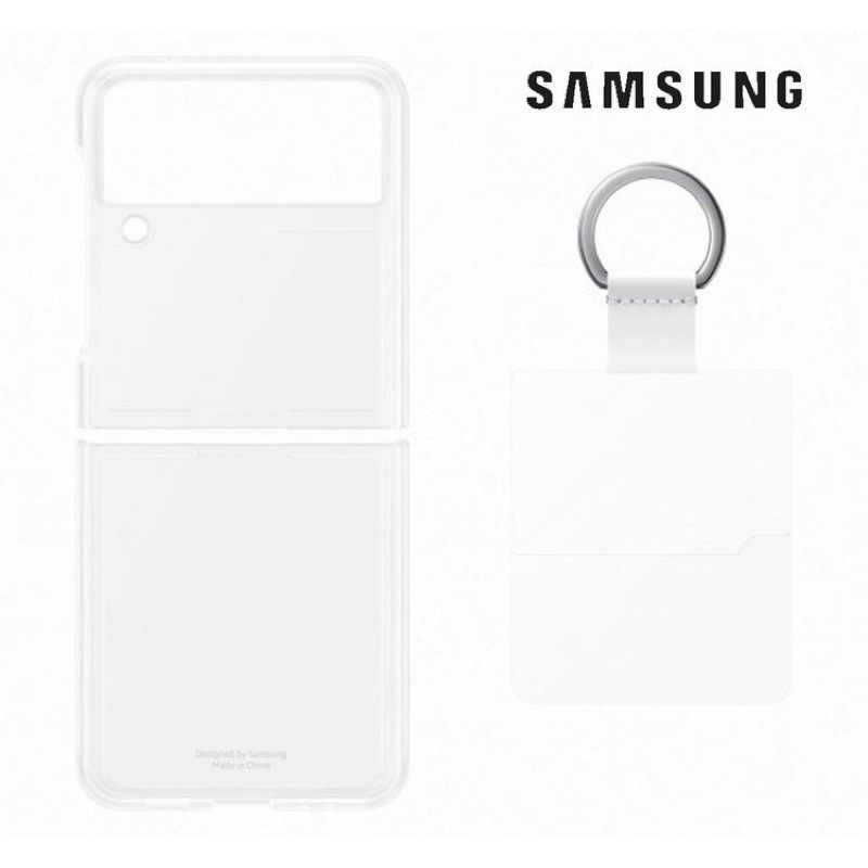 Chính hãng nguyên seal-Ốp nhựa trong Clear Cover with Ring cho Galaxy Z Flip3/Z Flip 3 5G