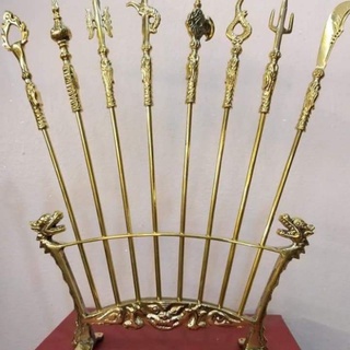 Bộ bát bửu bằng đồng ,chấp kích, lỗ bộ bằng đồng