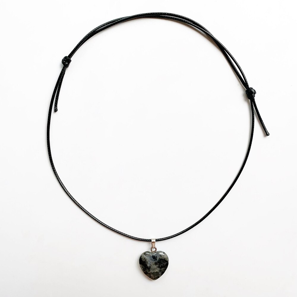 1 Vòng cổ Đá Pha Lê labradorite Tự Nhiên Màu Đen Có Thể Điều Chỉnh Kích Thước