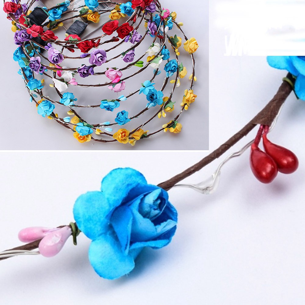 Vòng hoa đội đầu gắn đèn LED phát sáng dễ thương sáng tạo