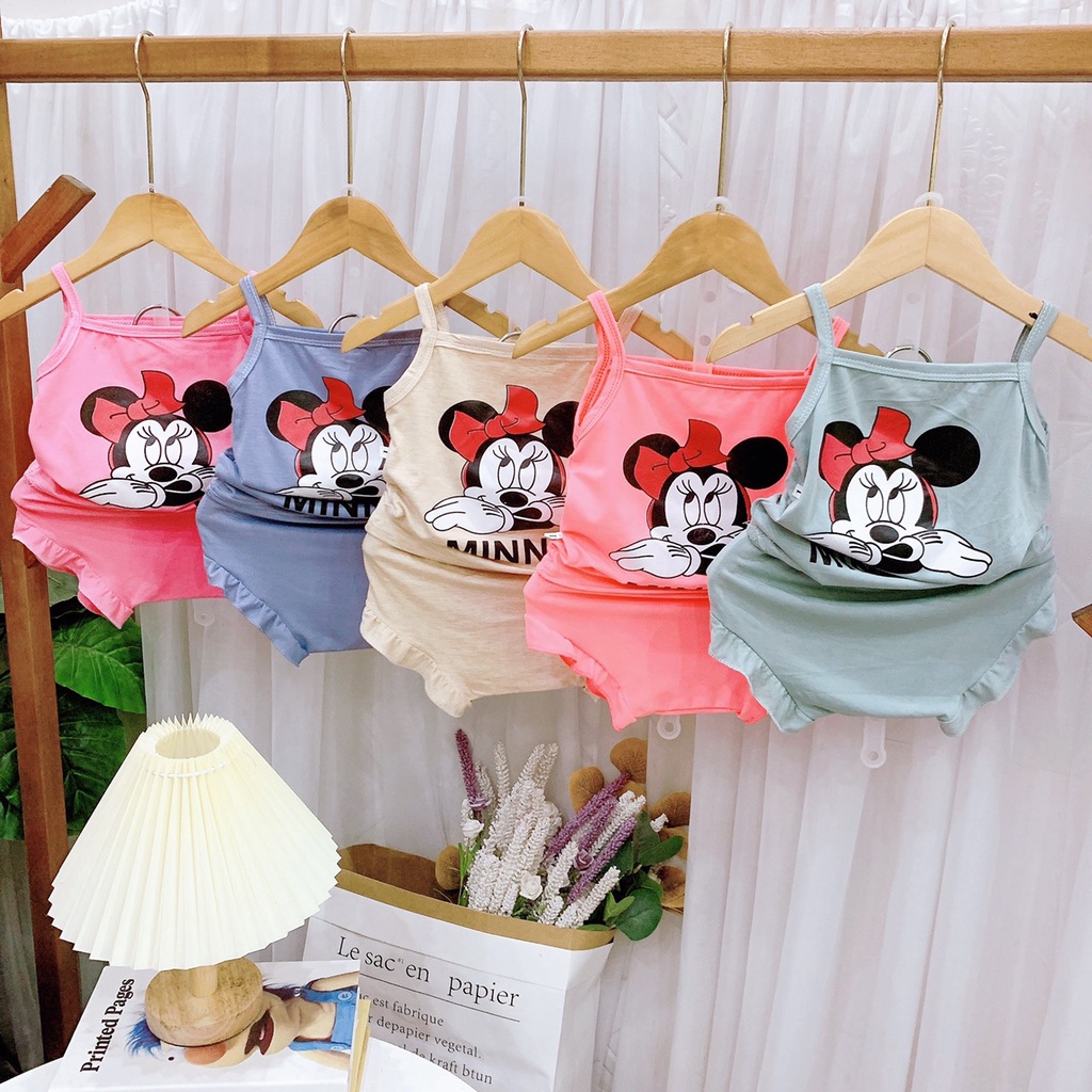 Bộ 2 dây cotton cho bé gái 8-18kg, nhiều màu lựa chọn - 𝐁𝐎𝟔𝟔