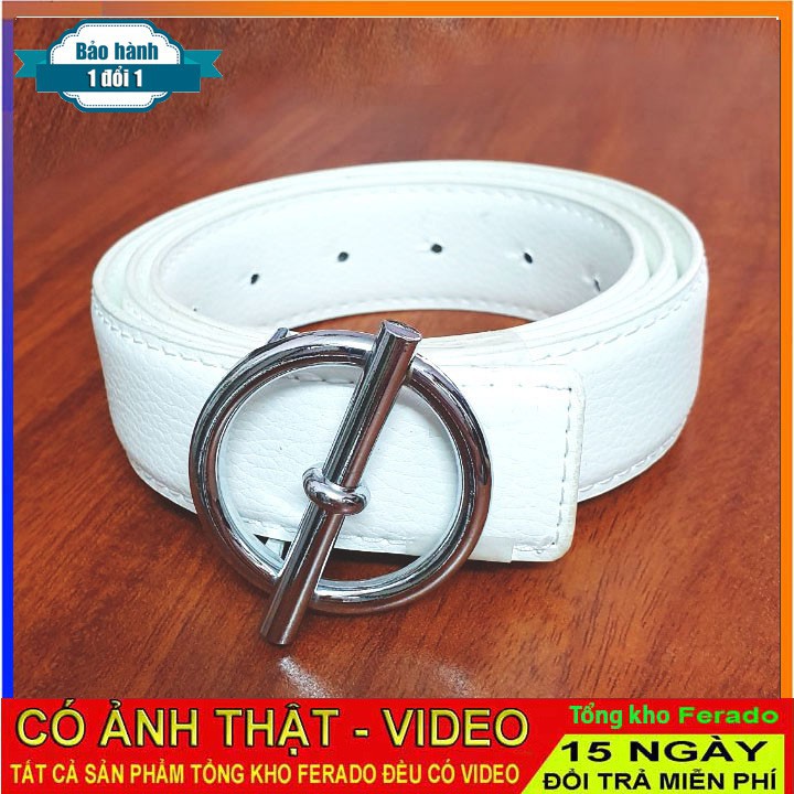 Dây lưng nam thời trang mặt tròn khoá cài tiện lợi KT02