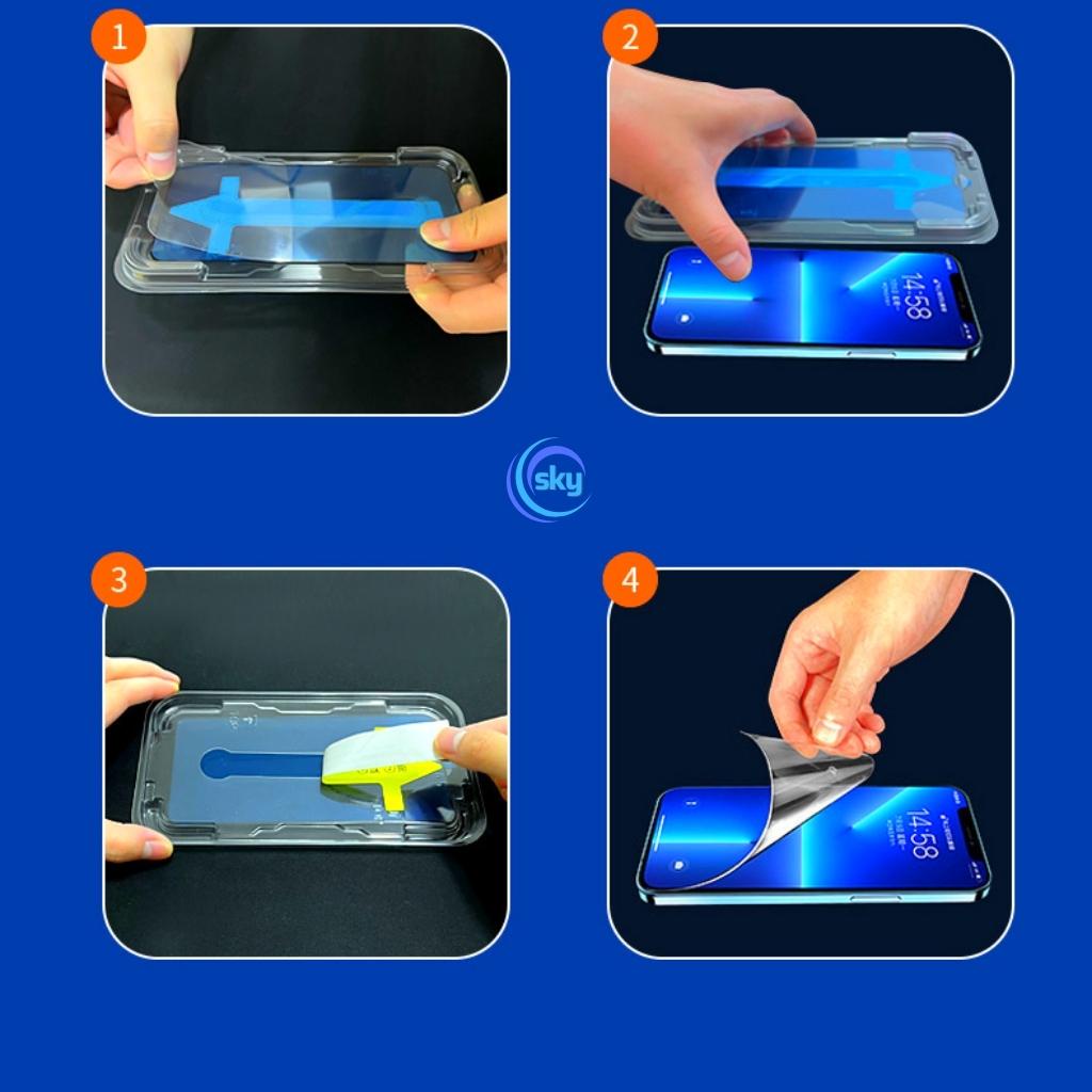 Kính cường lực iphone TỰ DÁN Blue Arrow full BAIKO 15 13 12 PRO MAX trong suốt vô cực tràn viền có màng bảo vệ loa thoại