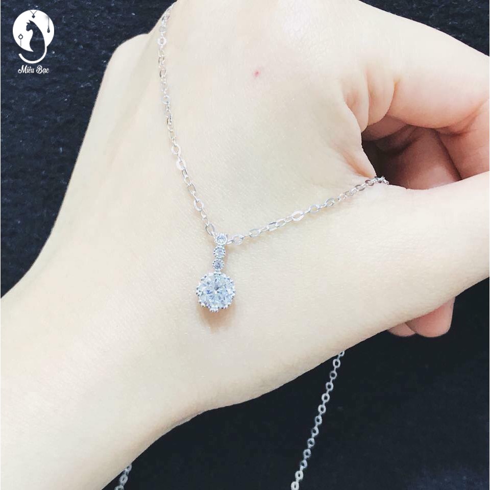Dây chuyền nữ Full đá trắng trang sức vòng cổ đẹp bạc s925 - miêu bạc